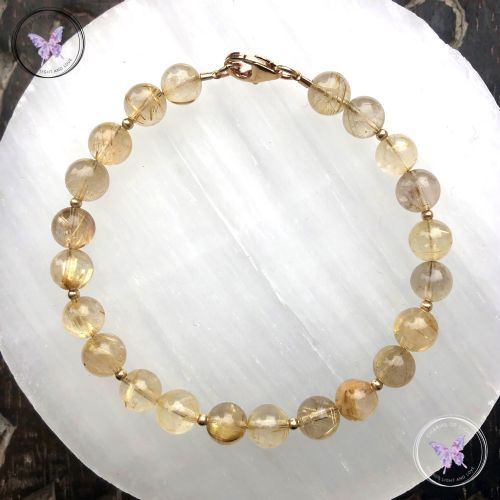 Golden Rutilated Quartz Gold Bracelet